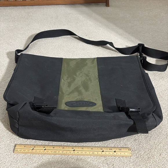 Curve Black And Green Oversized Messenger Bag: